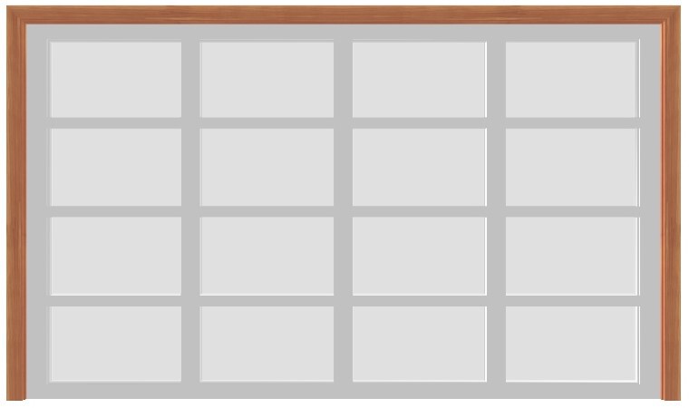 Ultra Modern White Aluminum Garage Door w/Frosted Glass (12' x 7')