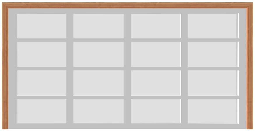 Ultra Modern White Aluminum Garage Door w/Frosted Glass (14' x 7')