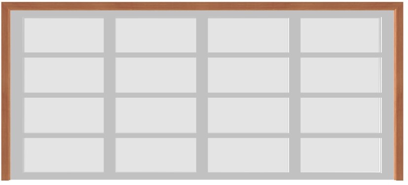 Ultra Modern White Aluminum Garage Door w/Frosted Glass (16' x 7')