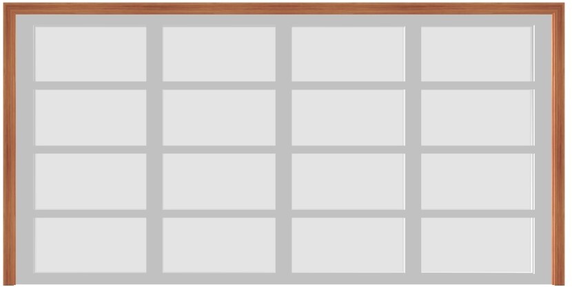 Ultra Modern White Aluminum Garage Door w/Frosted Glass (16' x 8')