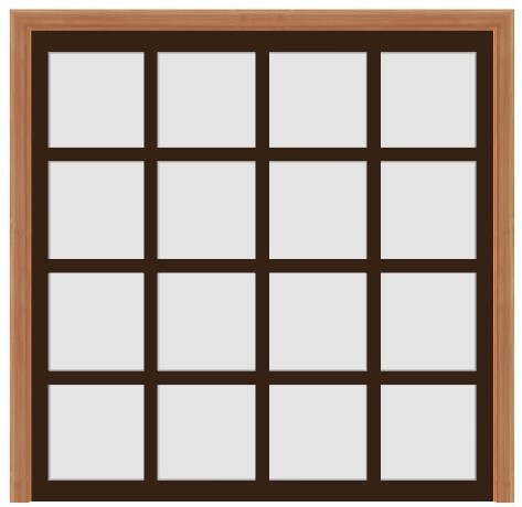 Ultra Modern Brown Aluminum Garage Door w/Frosted Glass (8' x 8') - (Brown outside/white inside)