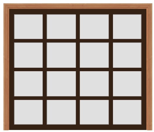 Ultra Modern Brown Aluminum Garage Door w/Frosted Glass (9’ x 8’) - (Brown outside/white inside)