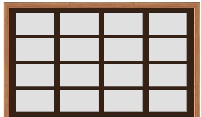 Ultra Modern Brown Aluminum Garage Door w/Frosted Glass (12’ x 7’) - (Brown outside/white inside)