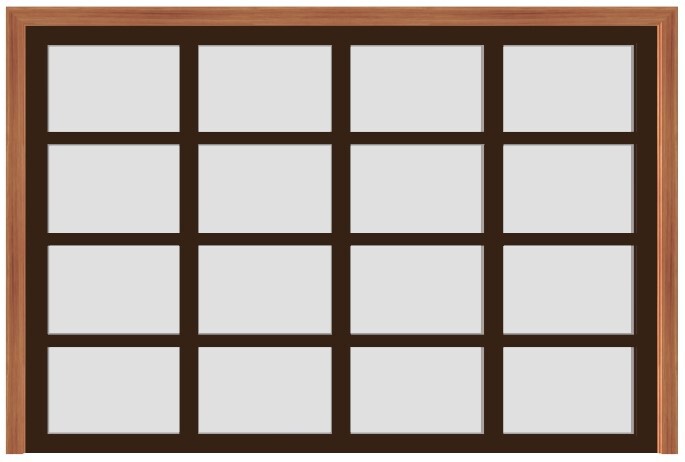 Ultra Modern Brown Aluminum Garage Door w/Frosted Glass (12' x 8’) - (Brown outside/white inside)