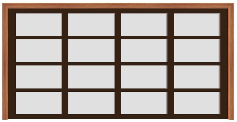 Ultra Modern Brown Aluminum Garage Door w/Frosted Glass (14’ x 7’) - (Brown outside/white inside)