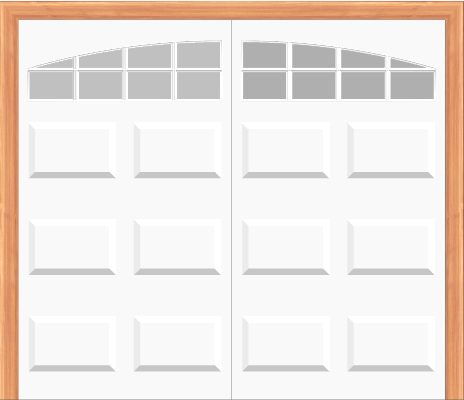 Steel Insulated Garage Door with Arched Stockton Windows (8 X 7)