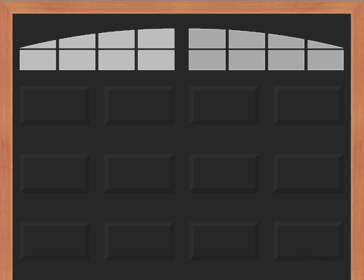 Steel Insulated Garage Door with Arched Stockton Windows (9 X 7) (Black outside/white inside)
