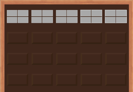 Steel Insulated Garage Door with Stockton Windows (10X 7) - (Brown outside/white inside) 