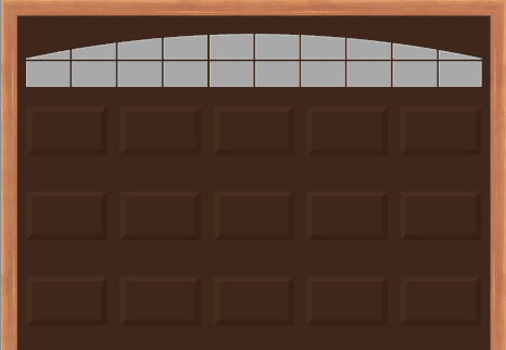 Steel Insulated Garage Door with Arched Stockton Windows (10 X 7) - (Brown outside/white inside)