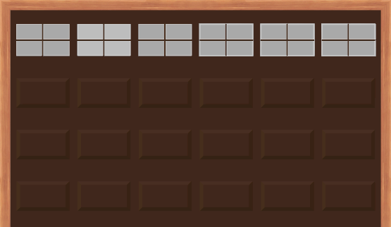 Steel Insulated Garage Door with Stockton Windows (12 X 7) - (Brown outside/white inside)