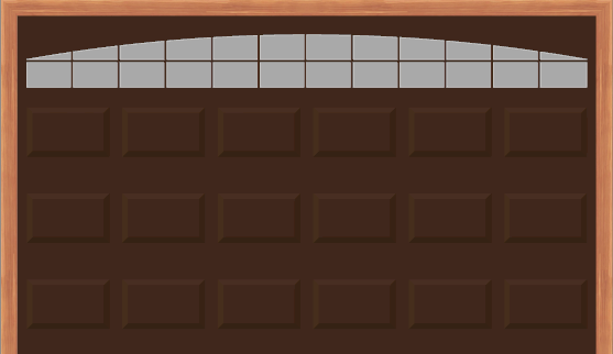 Steel Insulated Garage Door with Arched Stockton Windows (12 X 7) - (Brown outside/white inside)