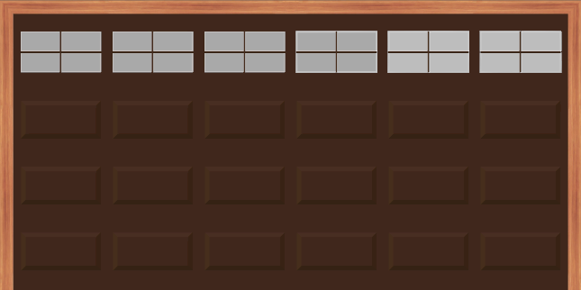  Steel Insulated Garage Door with Stockton Windows (14 X 7) - (Brown outside/white inside)