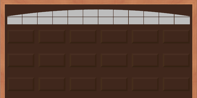  Steel Insulated Garage Door with Arched Stockton Windows (14 X 7) -(Brown outside/white inside)