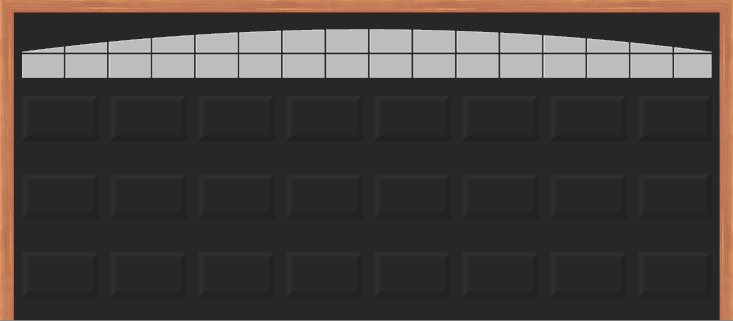  Steel Insulated Garage Door with Arched Stockton Windows (16 X 7) (Black outside/white inside)