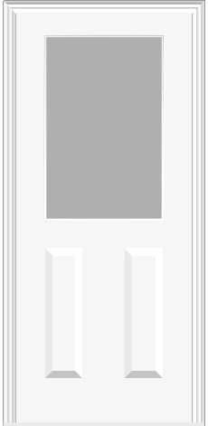 Metal Deluxe Clear Lite Single Door (White Polytex Coating, 36"W x 80"H)