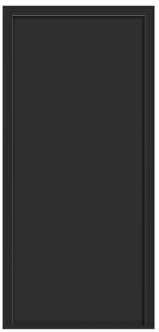 Metal Deluxe Black Flush Panel Single Door (36"W, Black outside/white inside)