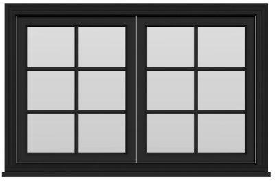 Large Fixed Window  (67"Wx48"H)  (G: 2Wx3H) - (Black outside/white inside)