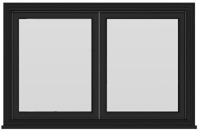 Double Slider Turn Window (No Divided Lites) (58"Wx37"H) - (Black outside/white inside)