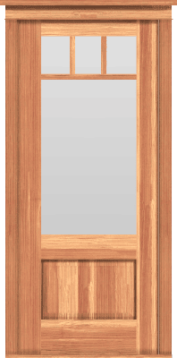Arts & Crafts 3-Lite/1-Pane Single Door (37 1/2"W)