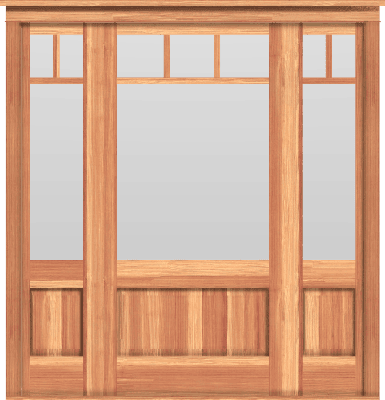 Arts & Crafts Single Door with Windows (82 1/2"W)
