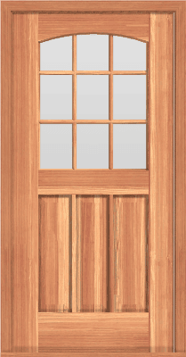 Deluxe Arched 9-Lite Single Door