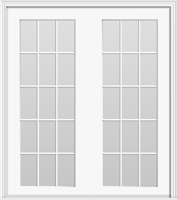 Metal French 30-Lite Double Doors (Polytex Coating, 68"W)