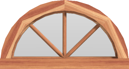 A Fan Arch Window (28"W x14"H)