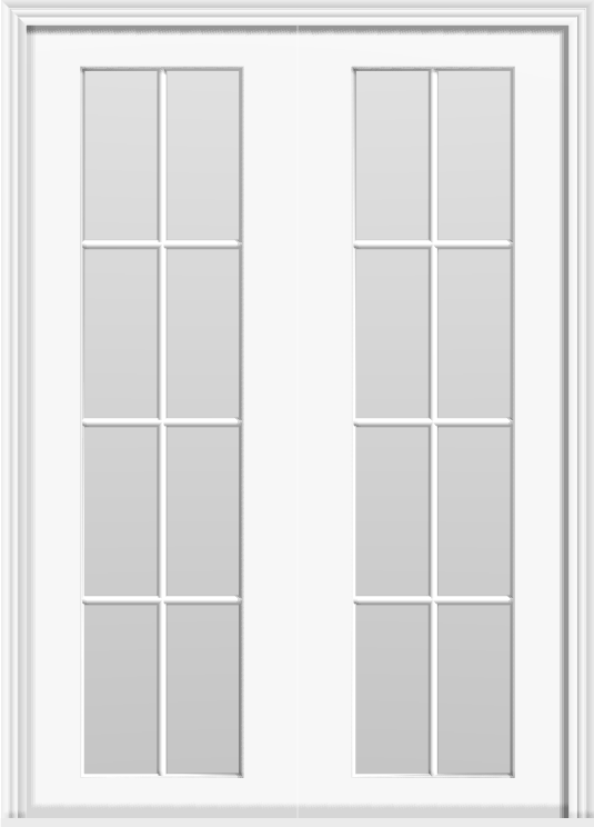 Metal French 16-Lite Double Doors (Polytex Coating, 56"W)