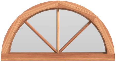 Fan Arch Window (36"W x 18"H)