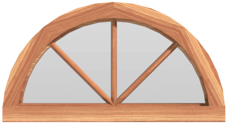 Fan Arch Window (32"W x 16"H)