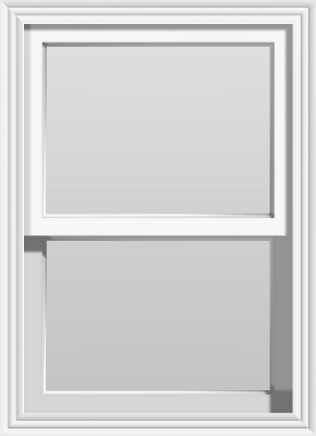 Large Single Hung Window (No Divided Lites) | White Vinyl