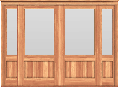 Contemporary Double Doors with Sidelite Windows