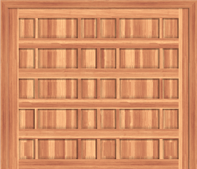 Mixed Raised Panel Mahogany Garage Door