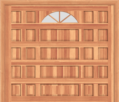 Mixed Panel Single Window Mahagony Garage Door