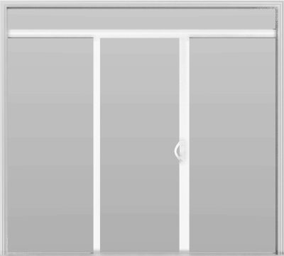 3 Panel - 9' Sliding Patio Doors 80" + 12" Transom - White