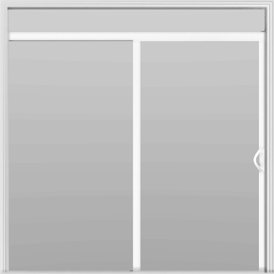 2 Panel - 8' Sliding Patio Doors 80" + 12" Transom - White