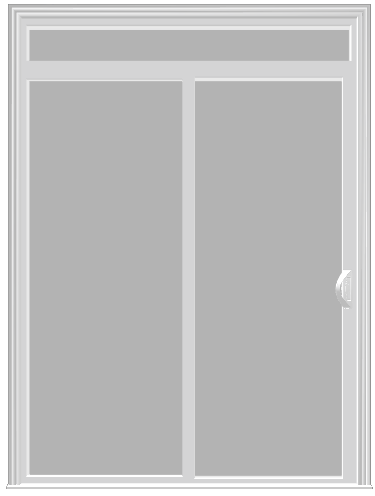 2 Panel - 6' Sliding Patio Doors 80" + 12" Transom - White