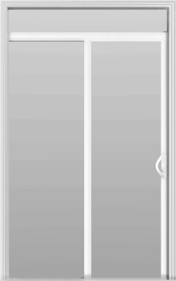2 Panel - 5' Sliding Patio Doors 80" + 12" Transom - White