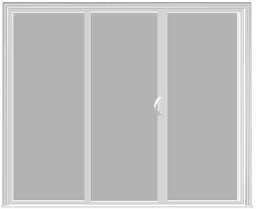 3 Panel - 7.5' Sliding Patio Doors 80" - White