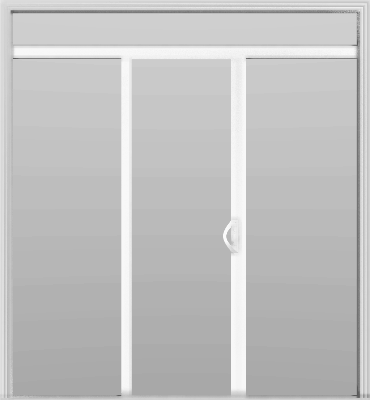 3 Panel - 7.5' Sliding Patio Doors 80" + 12" Transom - White