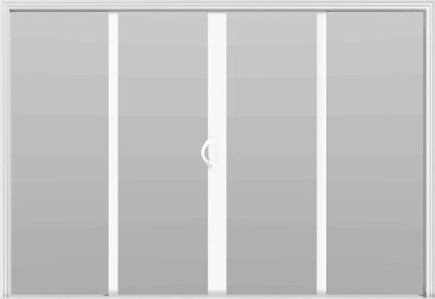 4 Panel - 9.5' Sliding Patio Doors 80" - White