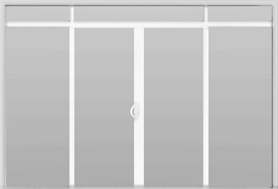 4 Panel - 11.5' Sliding Patio Doors 80" + 12" Transom