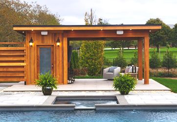 Backyard Cedar Prefab Pool Cabanas Kits - Summerwood Products