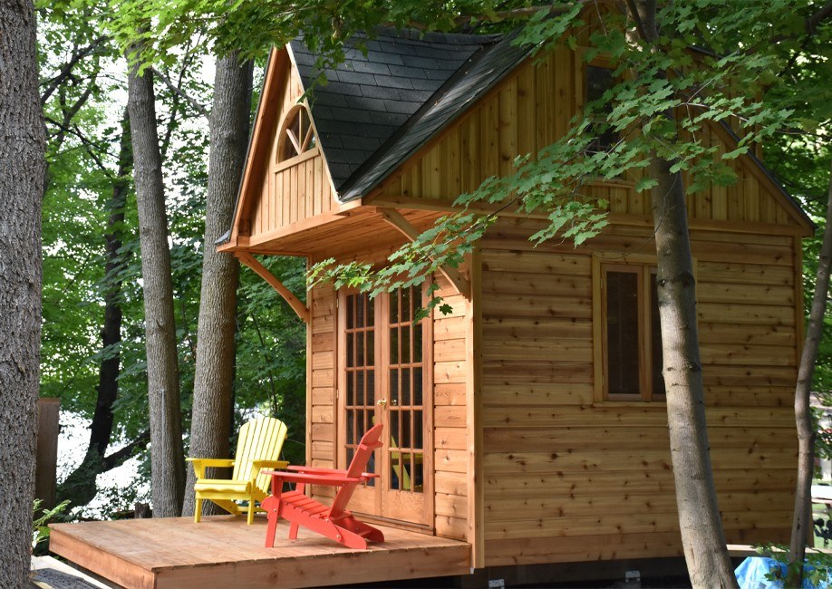 Outside View of a Backyard Man Cave - Mini Oban Design Prefab Kit