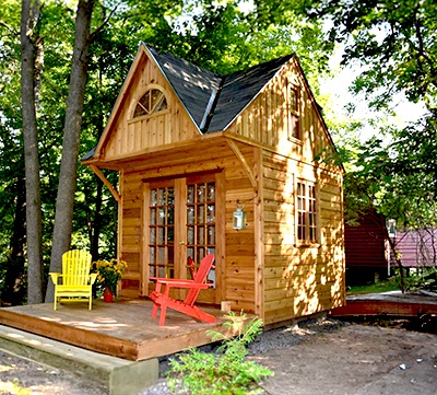 Outside View of a Backyard Man Cave - Mini Oban Design Prefab Kit