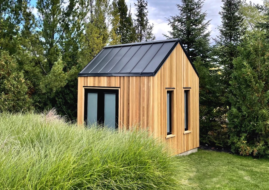 Outside View of a Backyard Man Cave - Mini Oban Design Prefab Kit