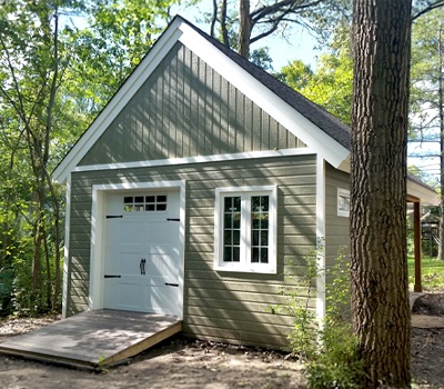 Outside View of Backyard Garage - Telluride Design Prefab Kit