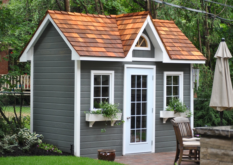 Outside View of a Backyard Man Cave - Mini Oban Design Prefab Kit