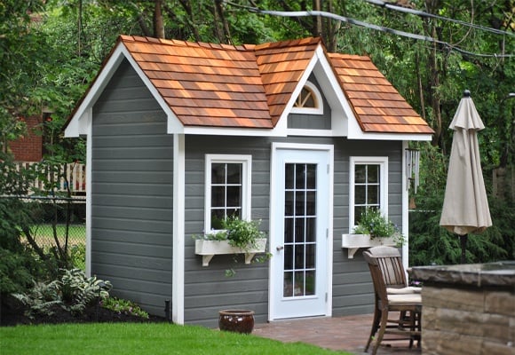 Outside View of a Backyard Man Cave - Mini Oban Design Prefab Kit