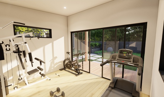 Backyard Gym/Yoga Studio Interior Prefab kit